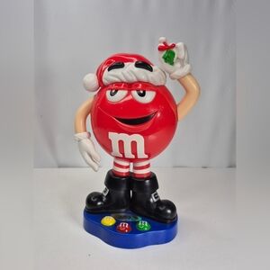 2015 M&M's Santa Red M Meet Me Under the Mistletoe Collectible Candy Dispenser.